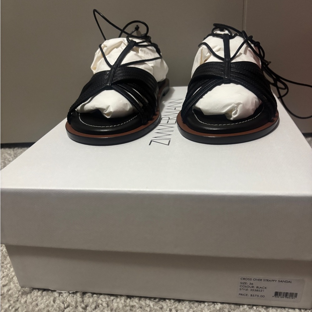 Zimmermann Black Strappy Sandals